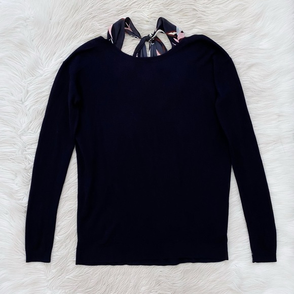 Dorothee Schumacher Sweaters - Dorothee Schumacher Navy Blue Knit Ribbon Detail Pullover Sweater